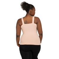 Blosom Plus Soft Ribbed V Neck Tank Top Back