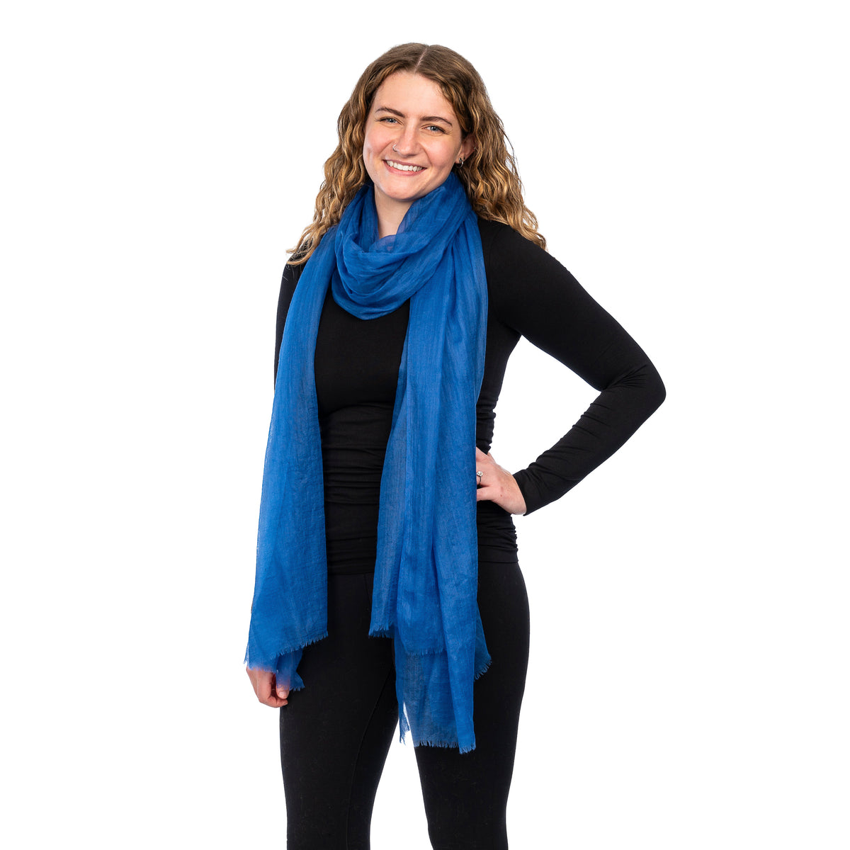 Galaxy Blue Mongolian Cashmere Scarf