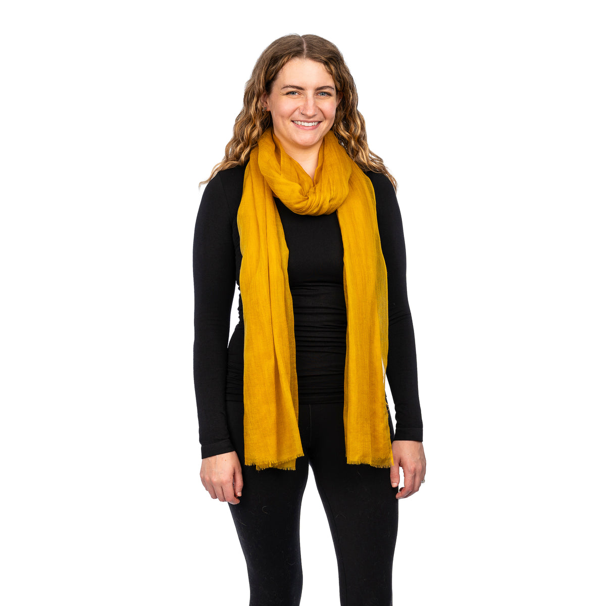 Ginger Mongolian Cashmere Scarf long