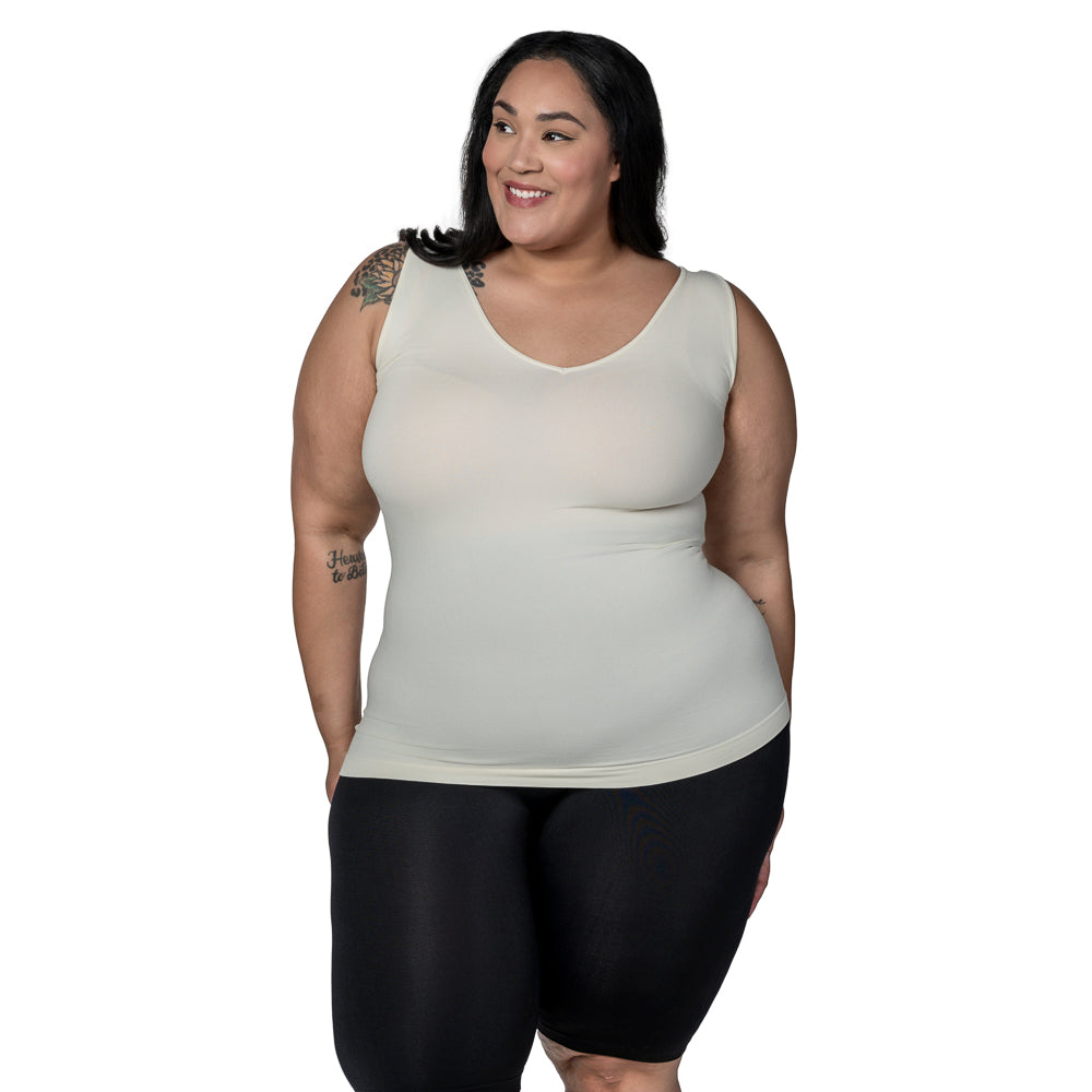 Plus Reversible Scoop to V-Neck Tank Top