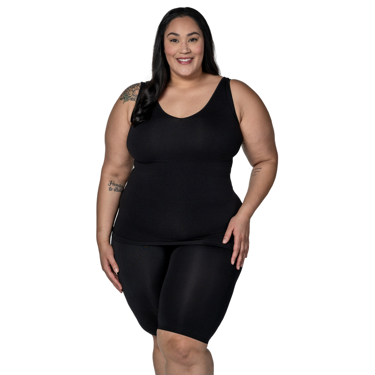 Plus Reversible Scoop to V-Neck Tank Top