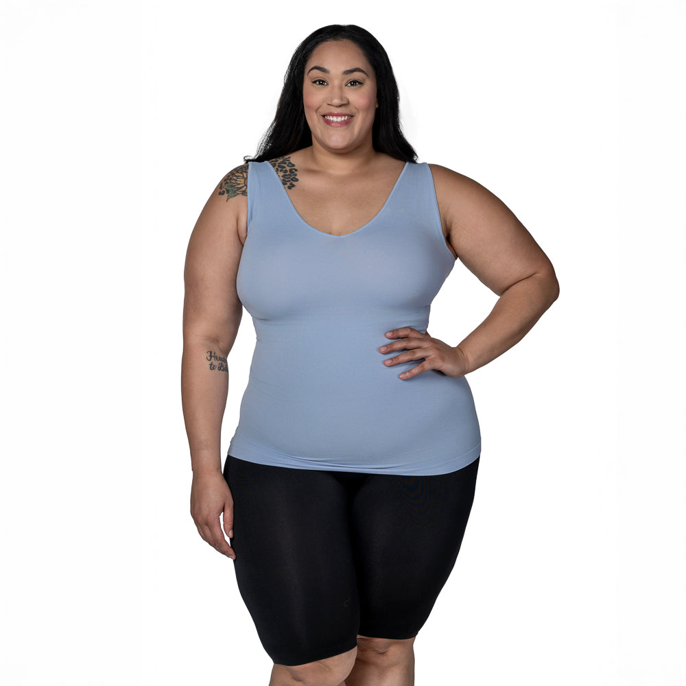 Plus Reversible Scoop to V-Neck Tank Top