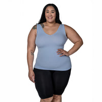 Plus Reversible Scoop to V-Neck Tank Top