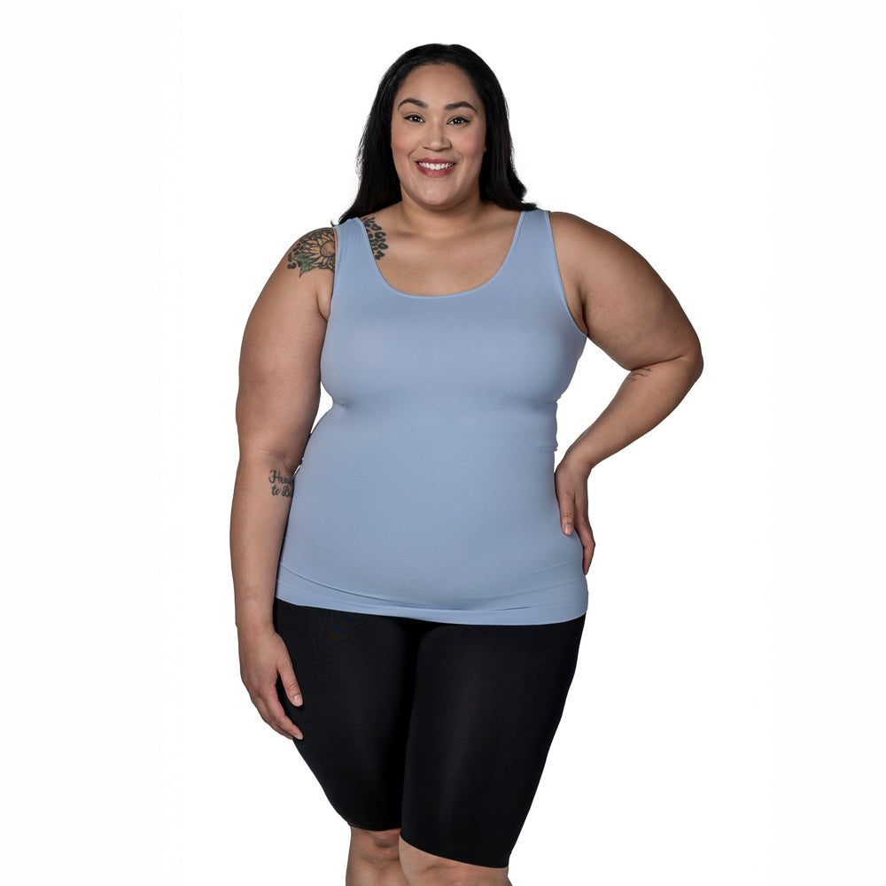 Plus Reversible Scoop to V-Neck Tank Top