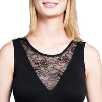 Deep Lace V Neck Tank Top