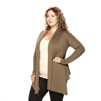 Olive Plus Mid Length Cardigan