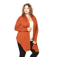 Rust Plus Mid Length Cardigan