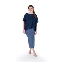 One Size Chiffon Top Navy