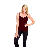 Cranberry Ruched Tank Top