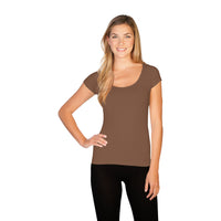 Taupe Cap Sleeve Tee