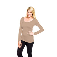 Brown Sugar Long Sleeve Scoop Tee