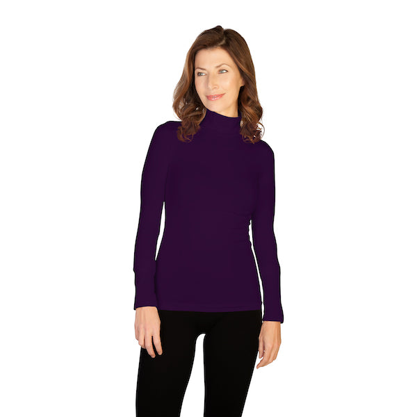 Eggplant Mock Turtleneck