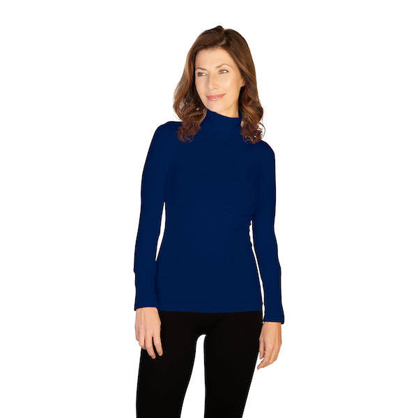 Navy Mock Turtleneck