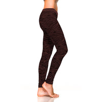 Brown Zebra Animal Print Leggings