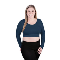 Plus Long Sleeve Crop Top