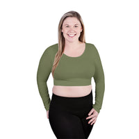 Plus Long Sleeve Crop Top