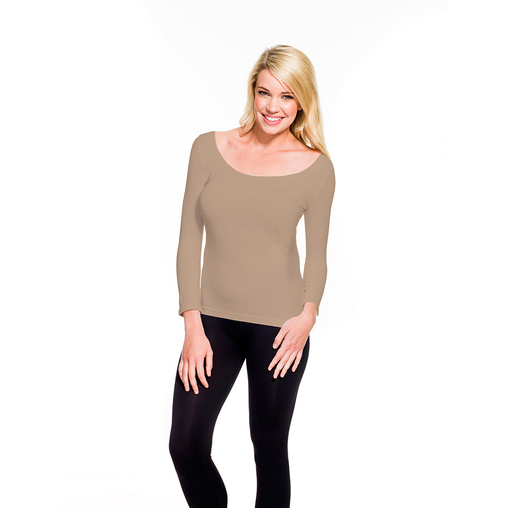 Brown Sugar 3/4 Sleeve Scoop Neck Tee