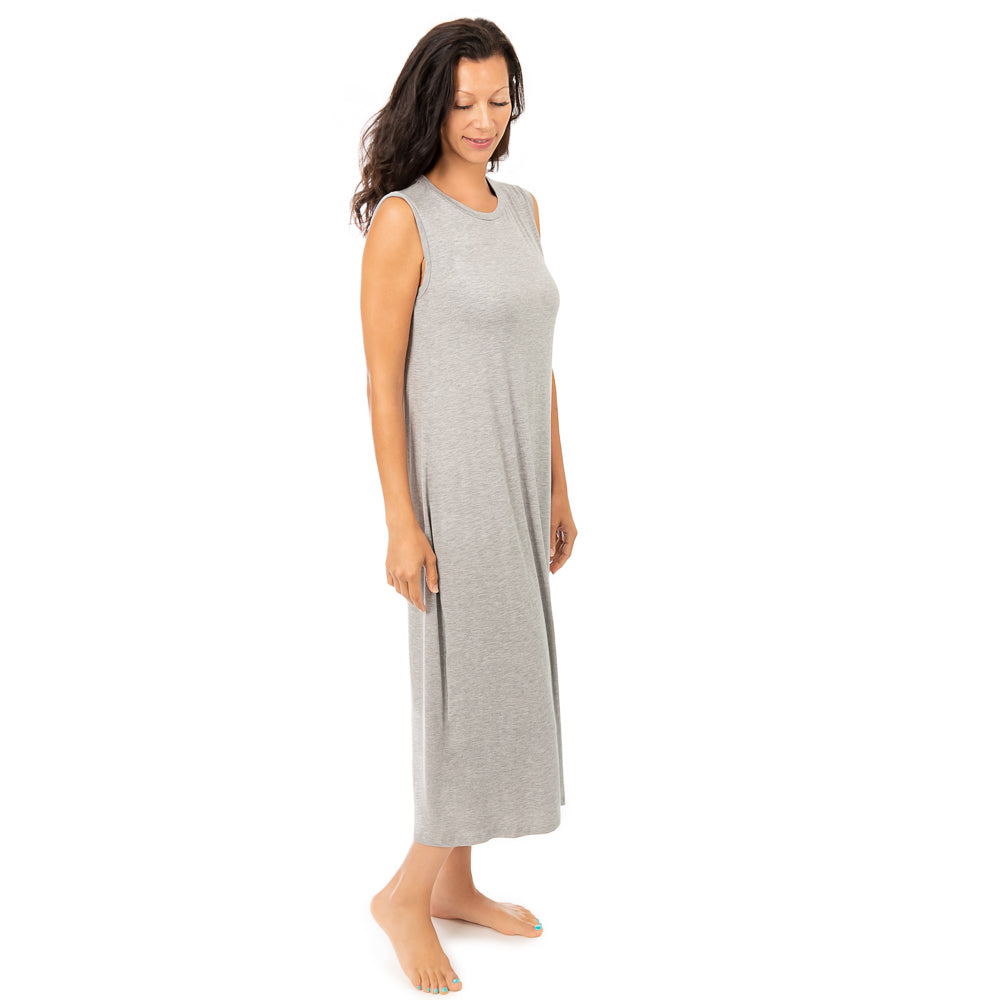 grey jersey maxi dress Helsa Jersey Backless Maxi Dress in Dove Grey