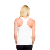 White Ribbed Racerback Tank Top Back