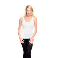 White Ribbed Racerback Tank Top