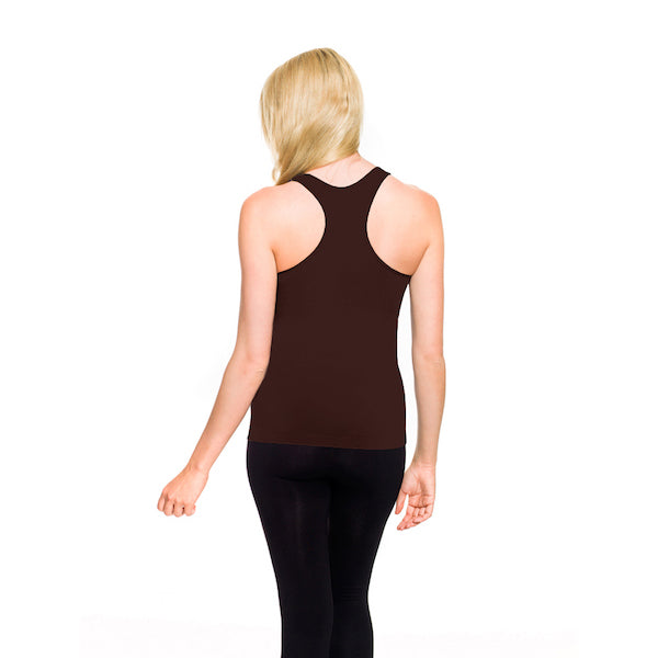 Dark Brown Racerback Tank Top Back