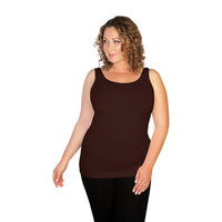 Dark Brown Plus Basic Tank Top 2