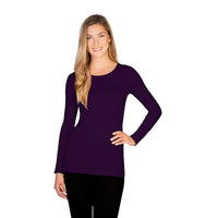 Eggplant Long Sleeve Crew Neck Tee