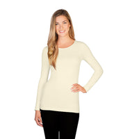 Ivory Long Sleeve Crew Neck Tee