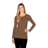 Taupe Long Sleeve Crew Neck Tee