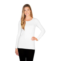 White Long Sleeve Crew Neck Tee