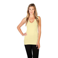 Butter yellow v neck tank top