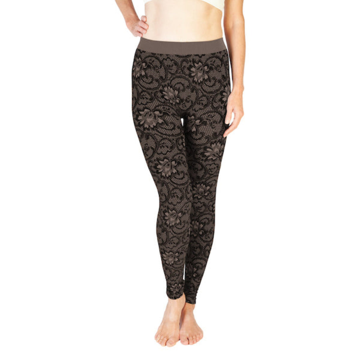 Charcoal and black pace patterned leggings 