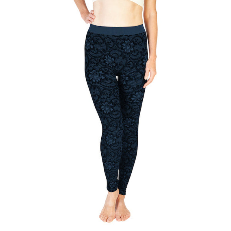 Denim Lace Print Leggings