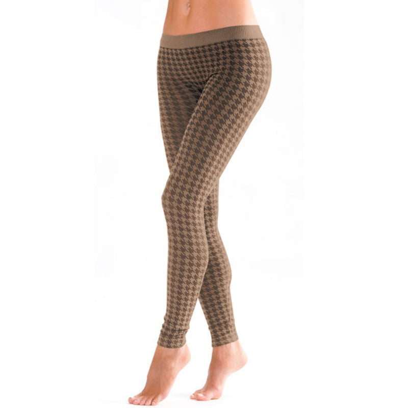 Brown sugar houndstooth leggings