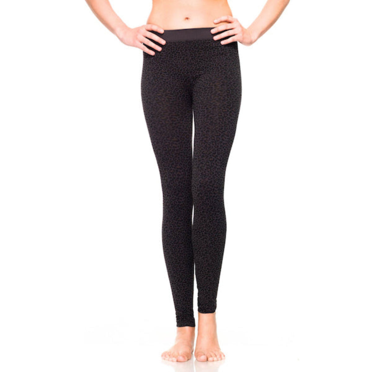 charcoal leopard small print leggings 