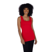 Red tank top with built in shelf bra