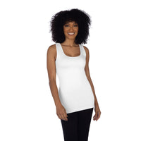 White tank top with built in shelf bra