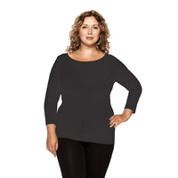 Plus 3/4 Sleeve Crew Neck Top