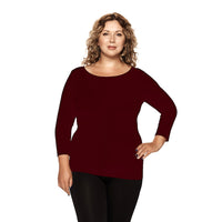 Plus 3/4 Sleeve Crew Neck Top