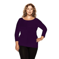 Plus 3/4 Sleeve Crew Neck Top