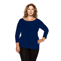 Plus 3/4 Sleeve Crew Neck Top