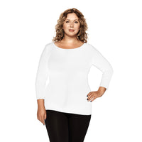 Plus 3/4 Sleeve Crew Neck Top
