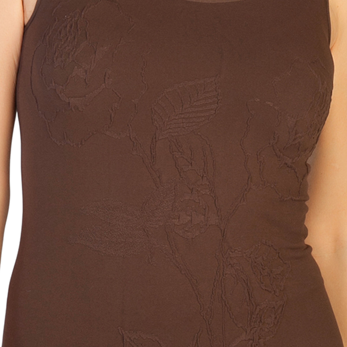 Dark Brown Rose Tank Top Close Up