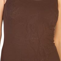 Dark Brown Rose Tank Top Close Up
