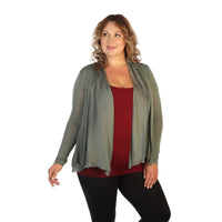 Olive Plus Size Knit And Silk Cardigan