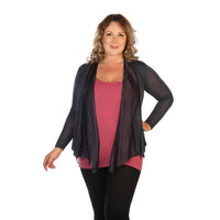 Denim Plus Size Knit And Silk Cardigan