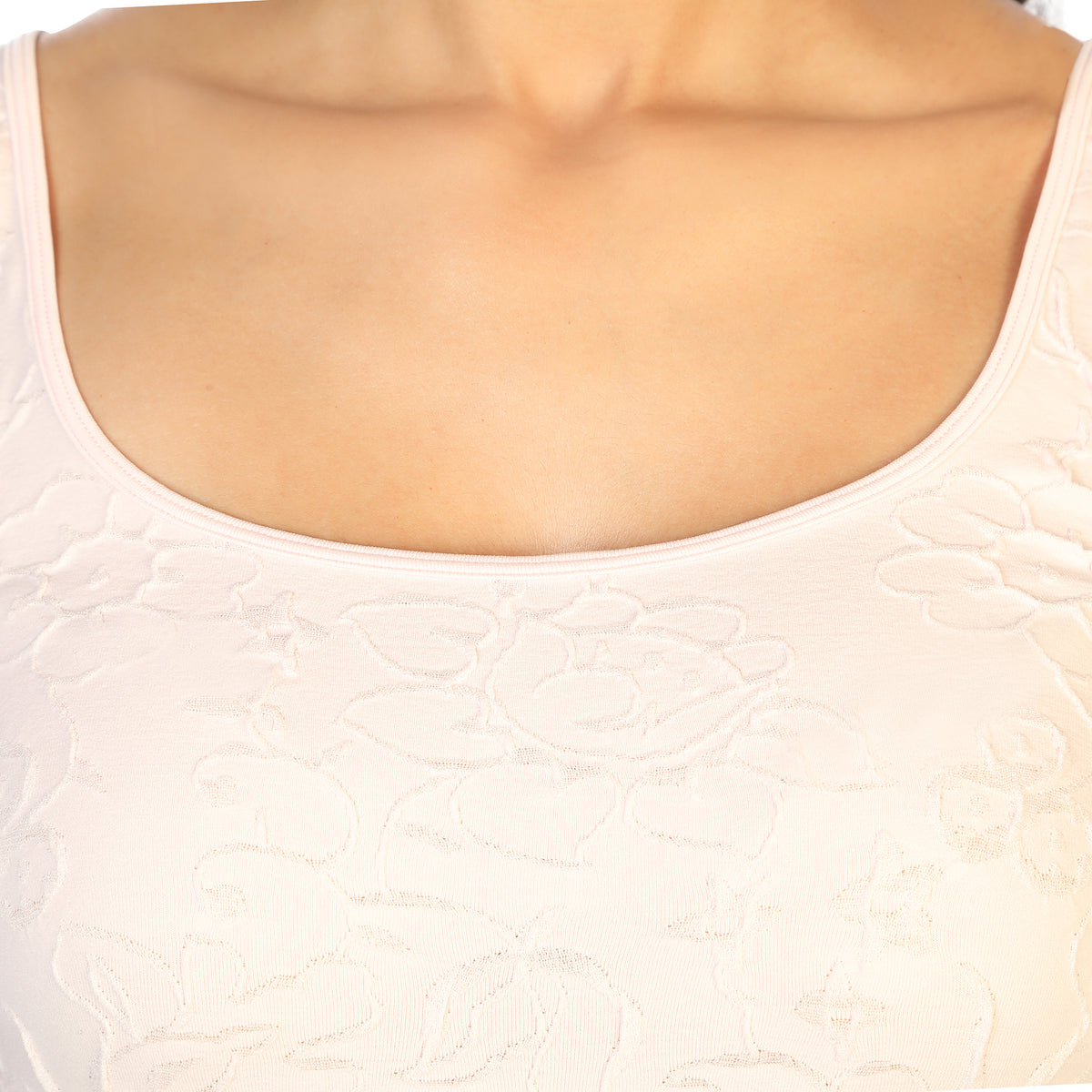 Soft Blush Floral Tank Top Close Up
