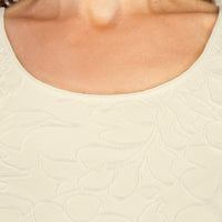 Ivory Floral Tank Top Close Up