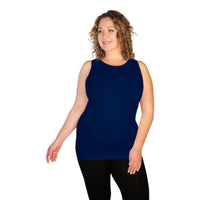 navy plus high neck tank top