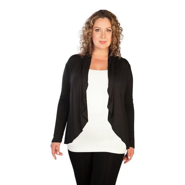Plus Short Open Front Cardigan